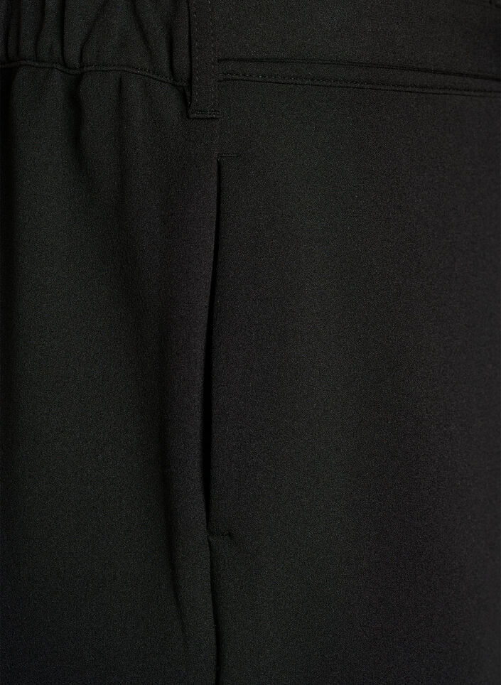 Pantalon taille haute avec ceinture et boucle dor&eacute;e, Noir, Packshot image number 3