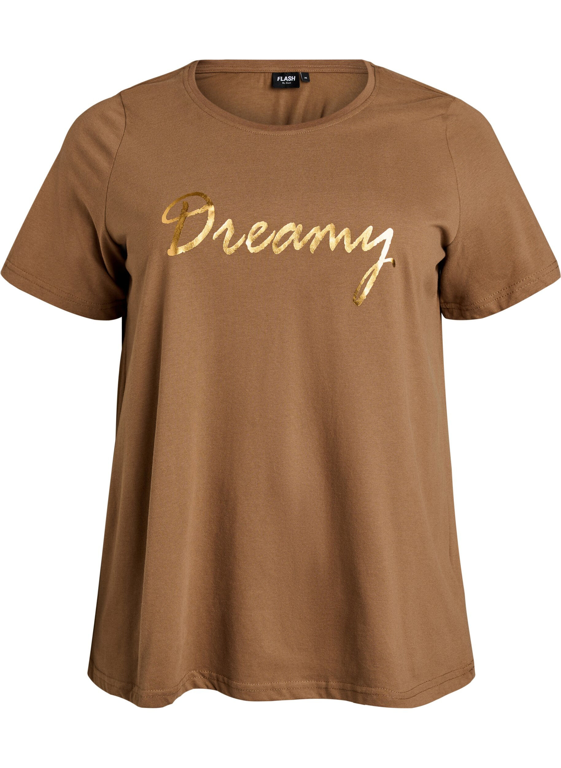 Zizzi T-shirt imprim&eacute;, Marron, Packshot image number 0