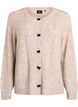 Cardigan avec boutons en forme de n&oelig;ud et motif ajour&eacute;, Beige, Packshot image number 0