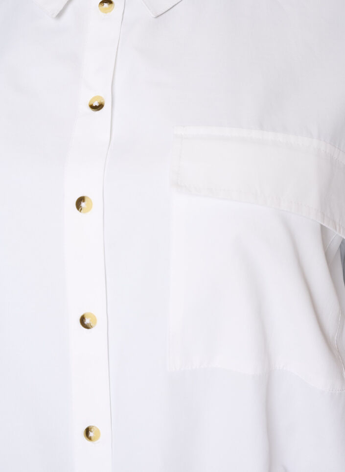 Chemise coupe ballon avec poche poitrine, Blanc, Packshot image number 2
