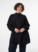 Tunique en viscose avec volants et boutons, Noir, Model image number 0