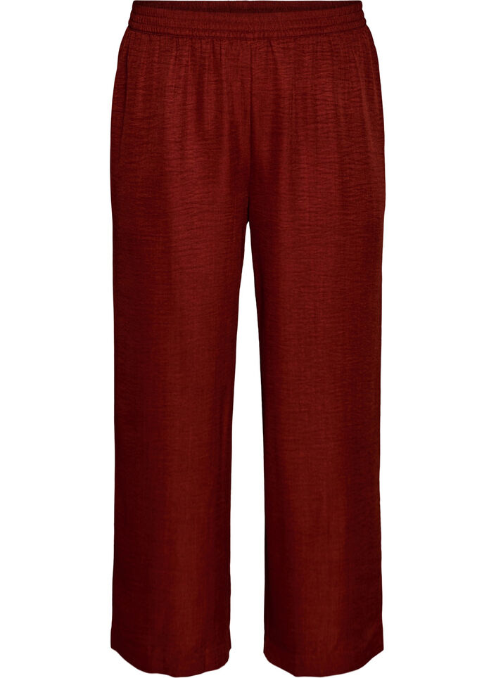 Pantalon ample avec ceinture &eacute;lastique et poches, Bordeaux, Packshot image number 0