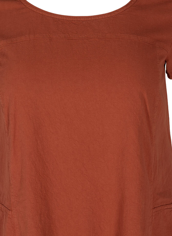 Robe en coton &agrave; manches courtes, Orange fonc&eacute;, Packshot image number 2