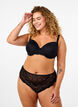 Culotte brésilienne en dentelle, Black, Model image number 0