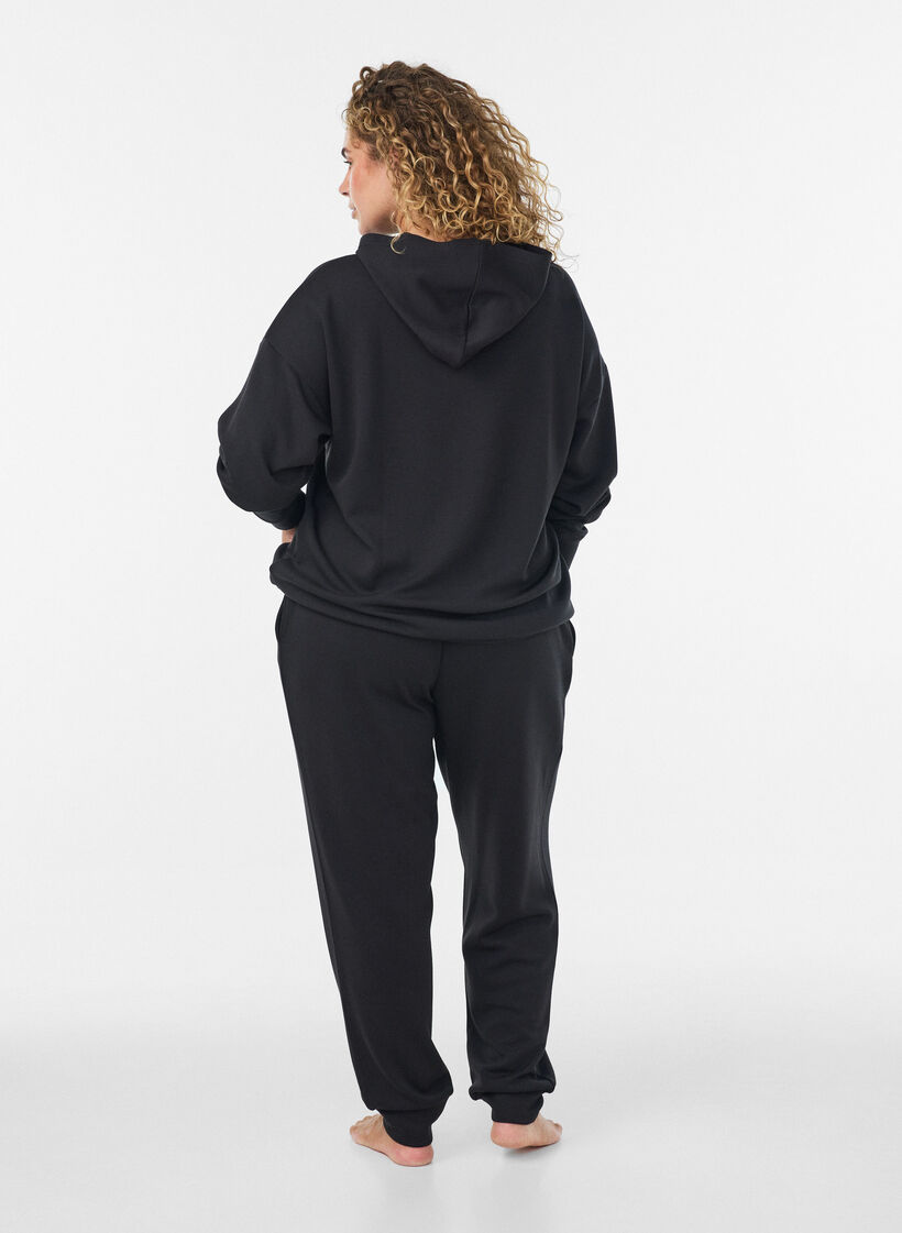 Sweat &agrave; capuche en jersey, Noir, Model image number 2