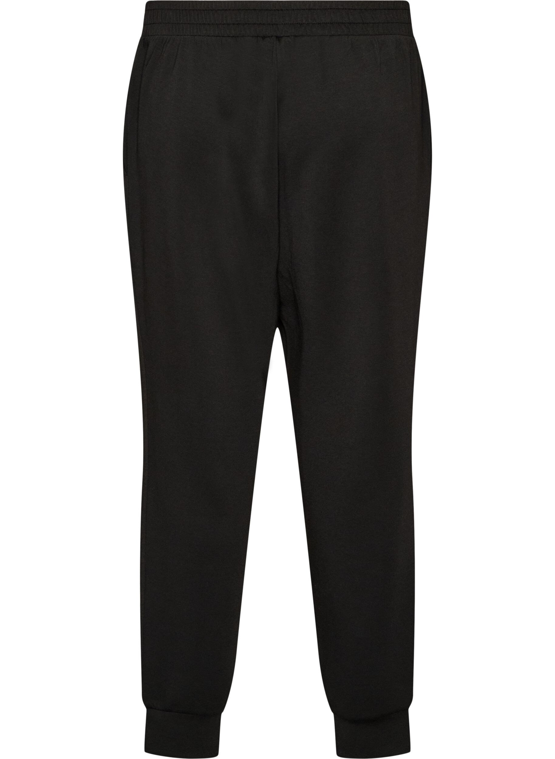 ZizziPantalon en jersey taille haute avec poches, Noir, Packshot image number 1