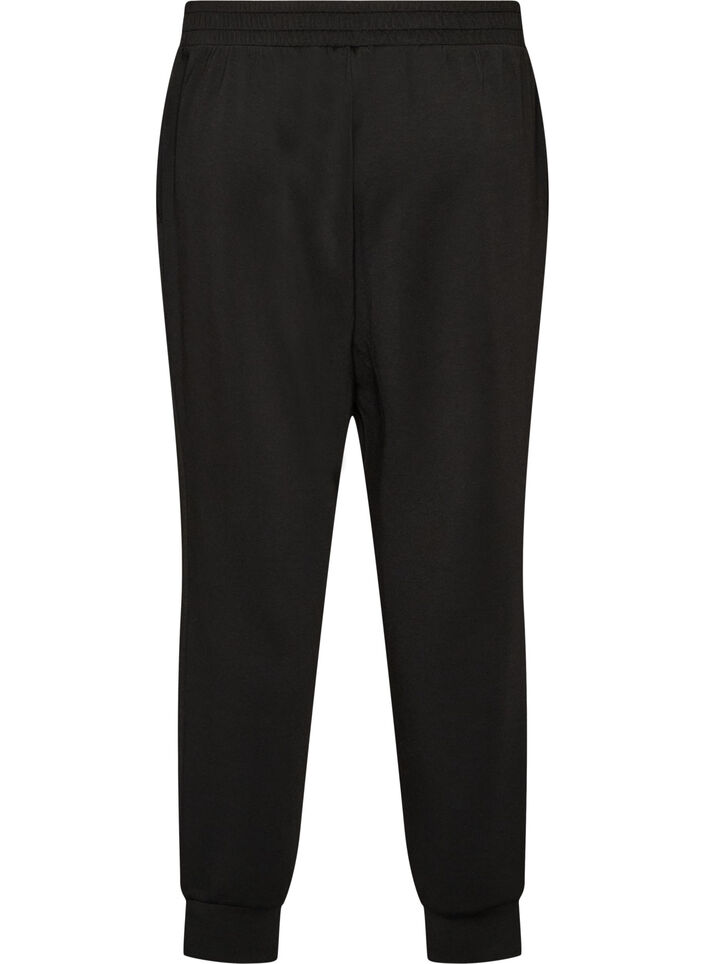 Pantalon en jersey taille haute avec poches, Noir, Packshot image number 1