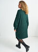 Robe courte en maille avec ourlet ondul&eacute; et fentes, Vert fonc&eacute;, Model image number 1