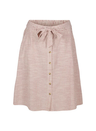 Jupe rayée avec poches en coton, Dry Rose Stripe, Packshot image number 0