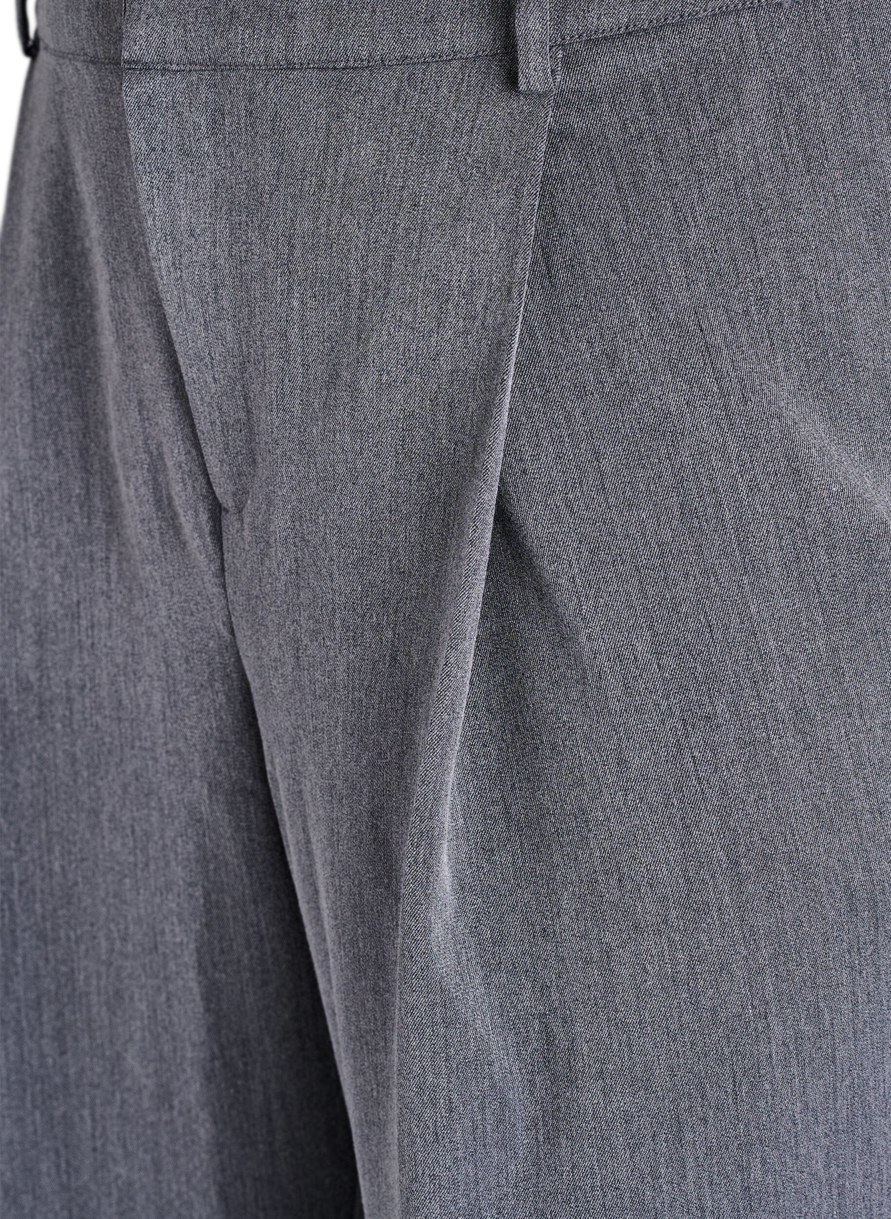Zizzi Pantalon tailleur taille haute &agrave; coupe droite, Gris anthracite, Packshot image number 2