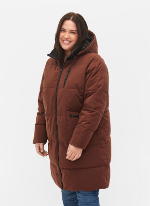 Manteau d'hiver avec capuche détachable, Friar Brown, Model image number 0
