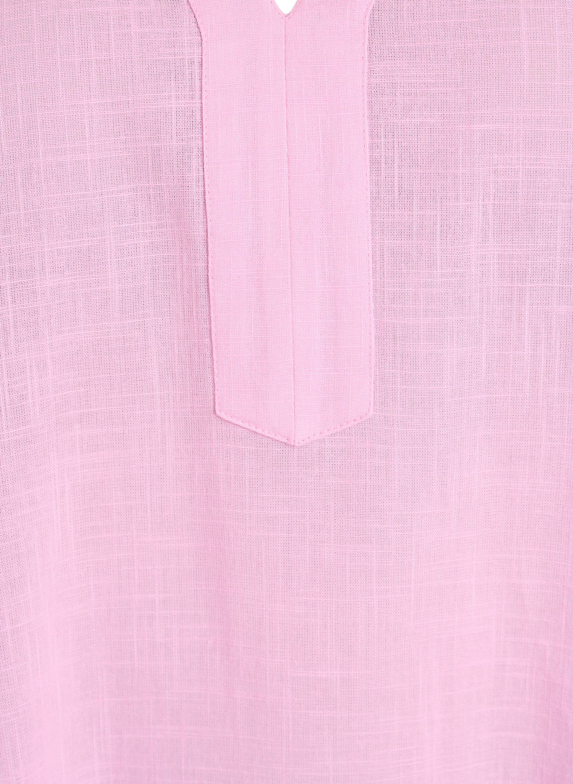 ZizziTunique en coton avec un col en V, Rose, Packshot image number 2