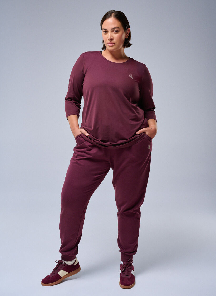 Pantalon de surv&ecirc;tement ample avec poches, Bordeaux, Image image number 0