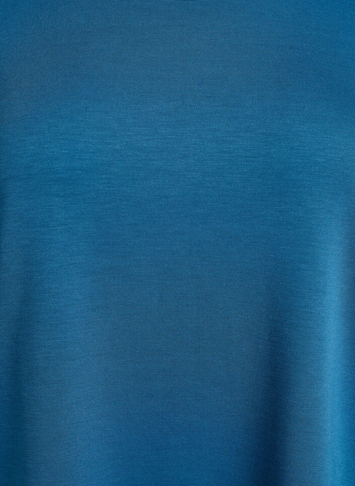 T-shirt en modal m&eacute;lang&eacute;, Bleu p&eacute;trole, Packshot image number 2