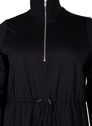 Robe pull avec fermeture Éclair et cordon de serrage, Black, Packshot image number 2