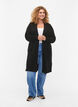 Long cardigan en tricot avec des poches, Black, Model image number 2