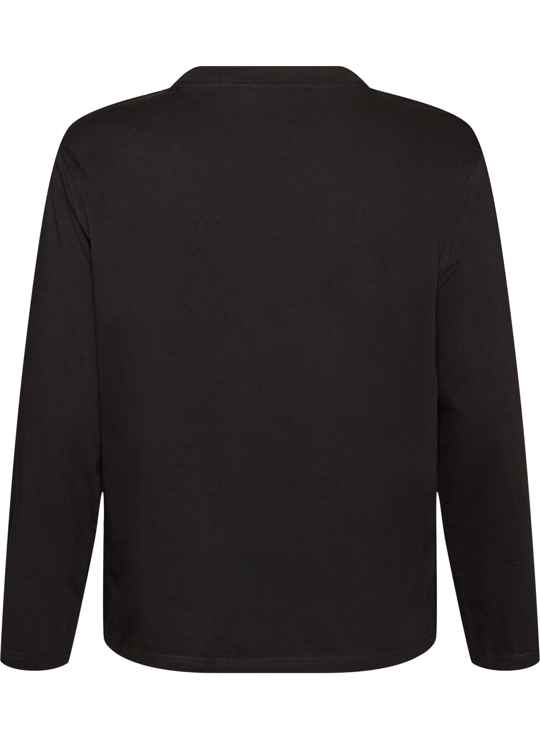 ZizziT-shirt Basic avec manches longues, Noir, Packshot image number 1