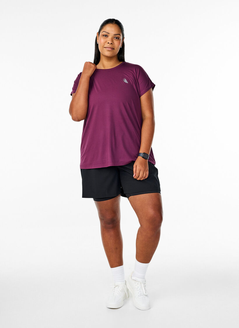 T-shirt de sport uni, Violet, Model image number 1