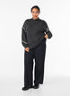 Pull avec surpiqûres décoratives, Gris anthracite, Model image number 1