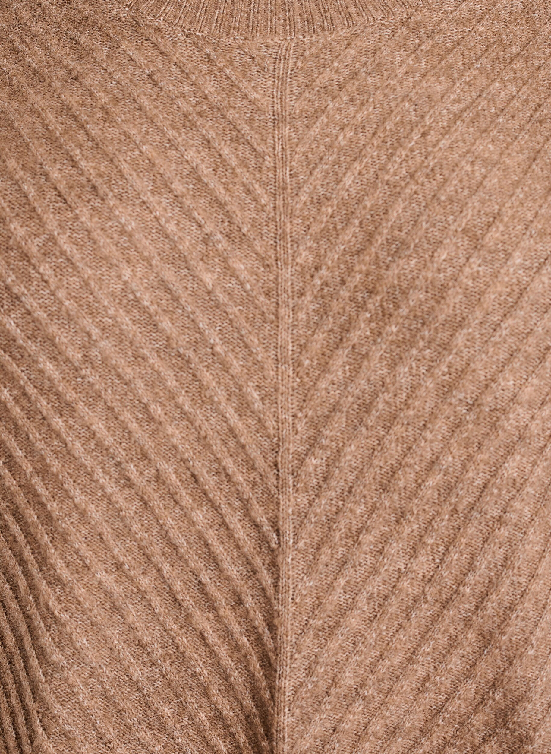 ZizziRobe courte en maille avec un motif textur&eacute; en V, Camel, Packshot image number 2