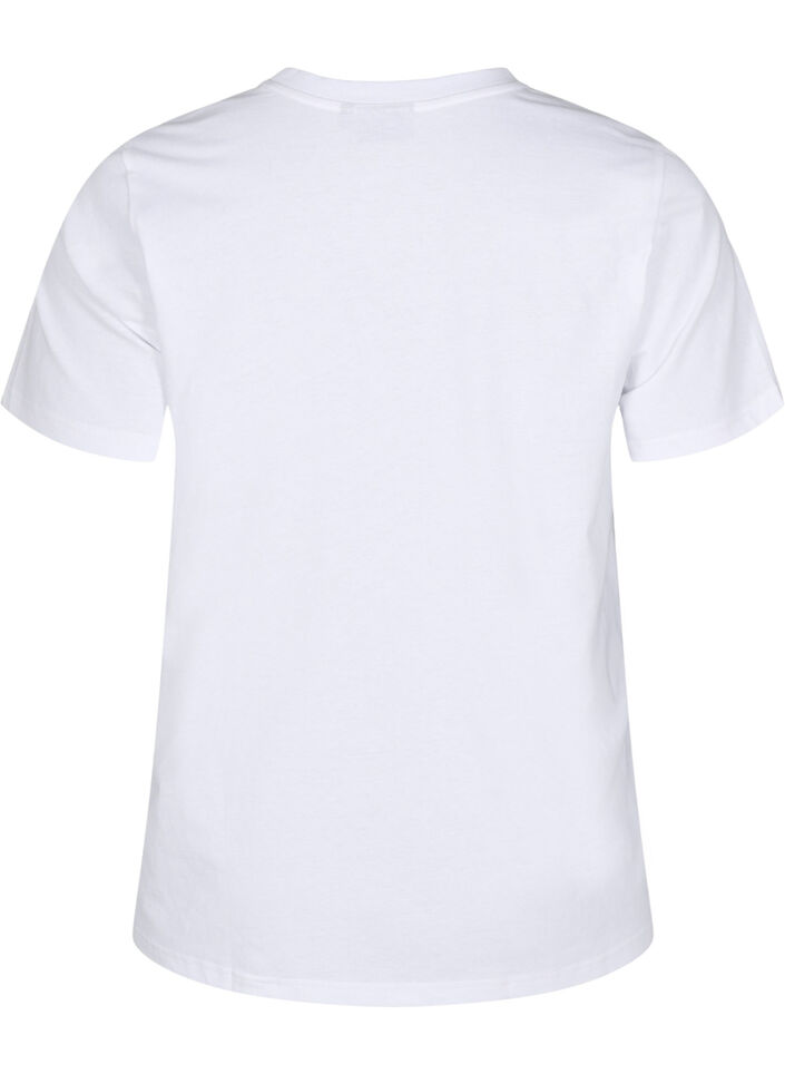 T-shirt en coton à détail de broderie, Blanc, Packshot image number 1