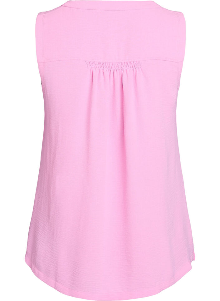 Haut sans manches effet froiss&eacute;, Rose, Packshot image number 1