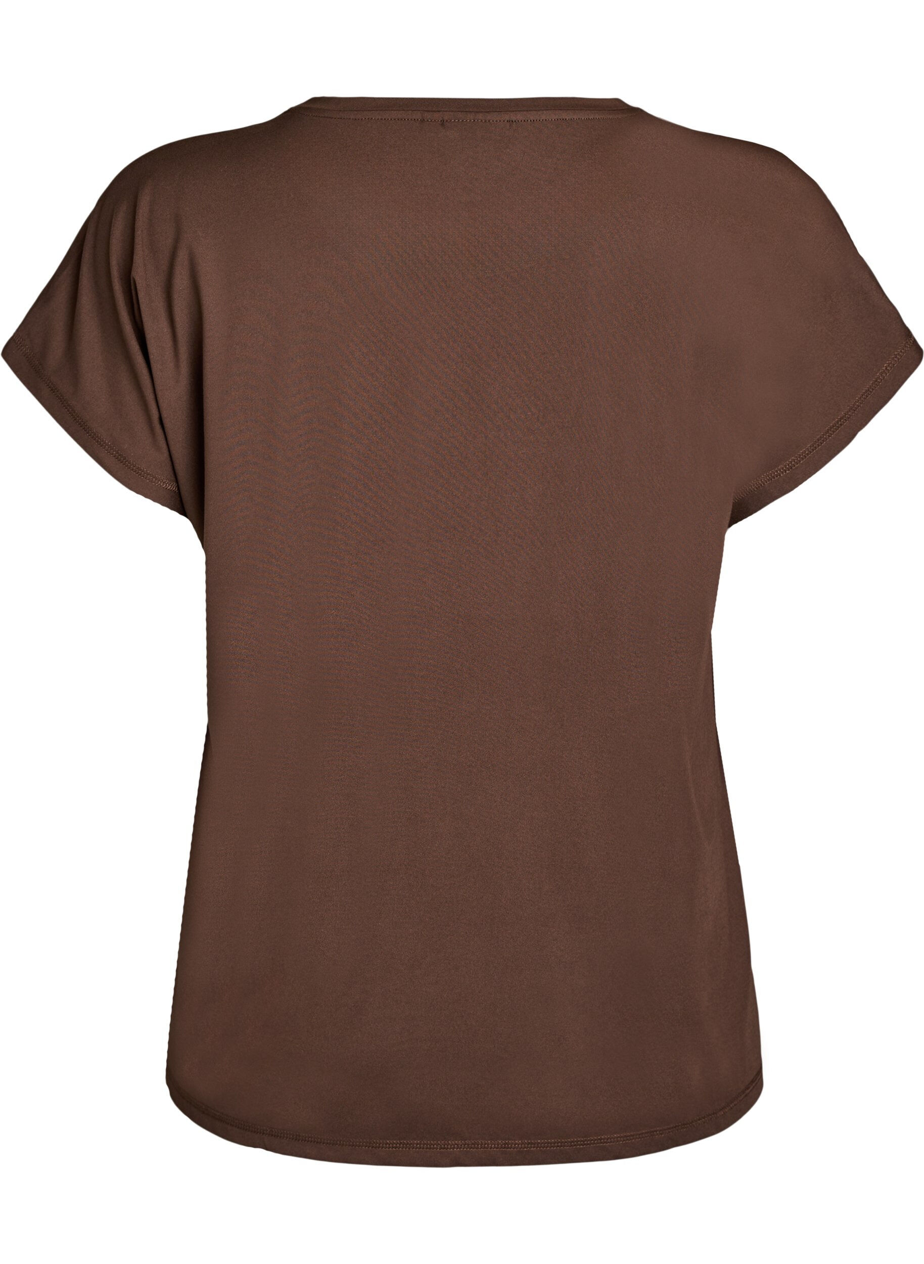 Zizzi T-shirt de sport uni, Marron, Packshot image number 1