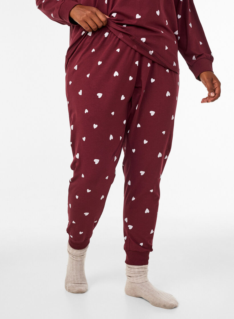 Bas de pyjama imprim&eacute;, Bordeaux, Model image number 2