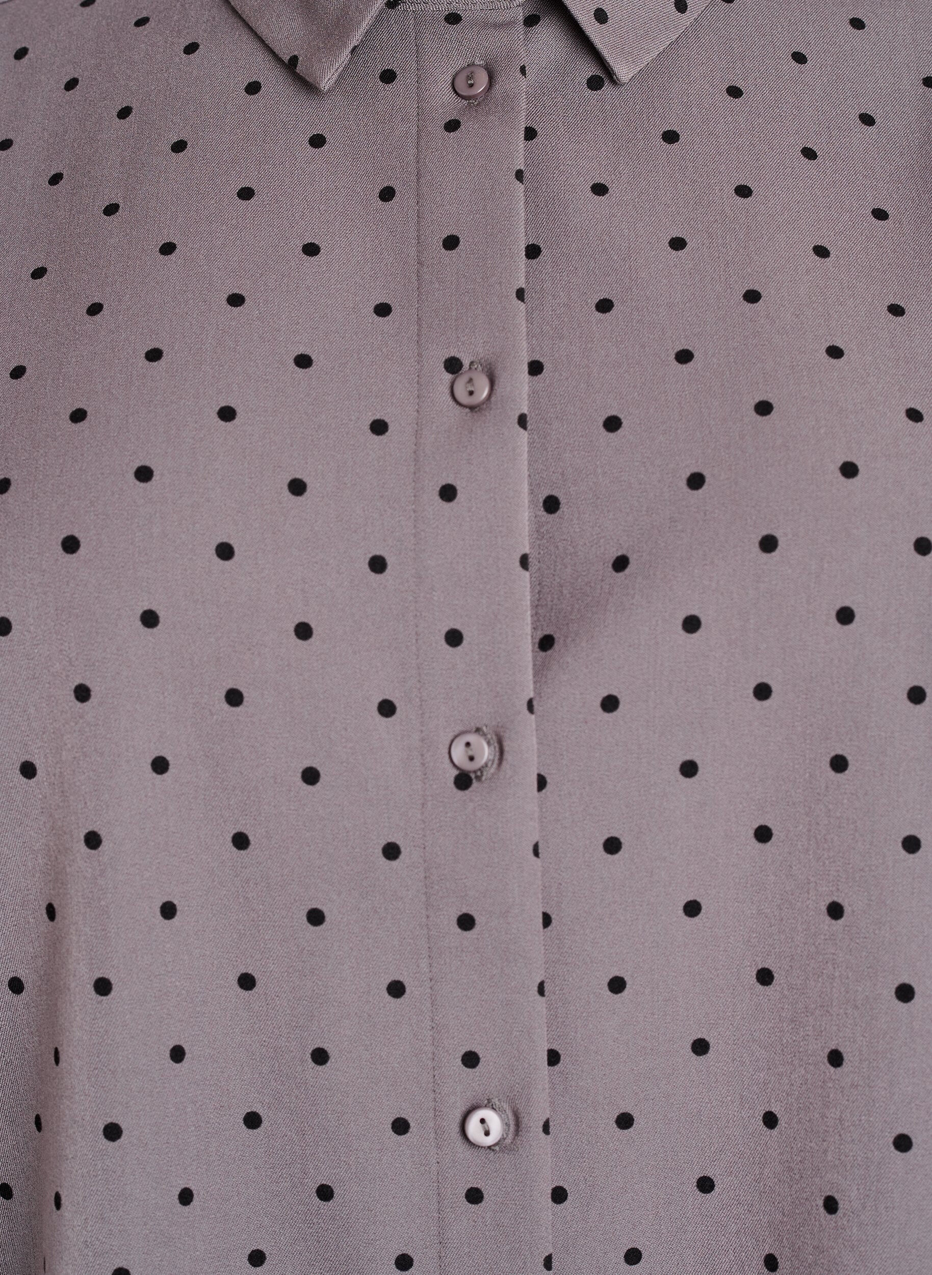 Zizzi Chemise &agrave; col et &agrave; pois, Gris, Packshot image number 2