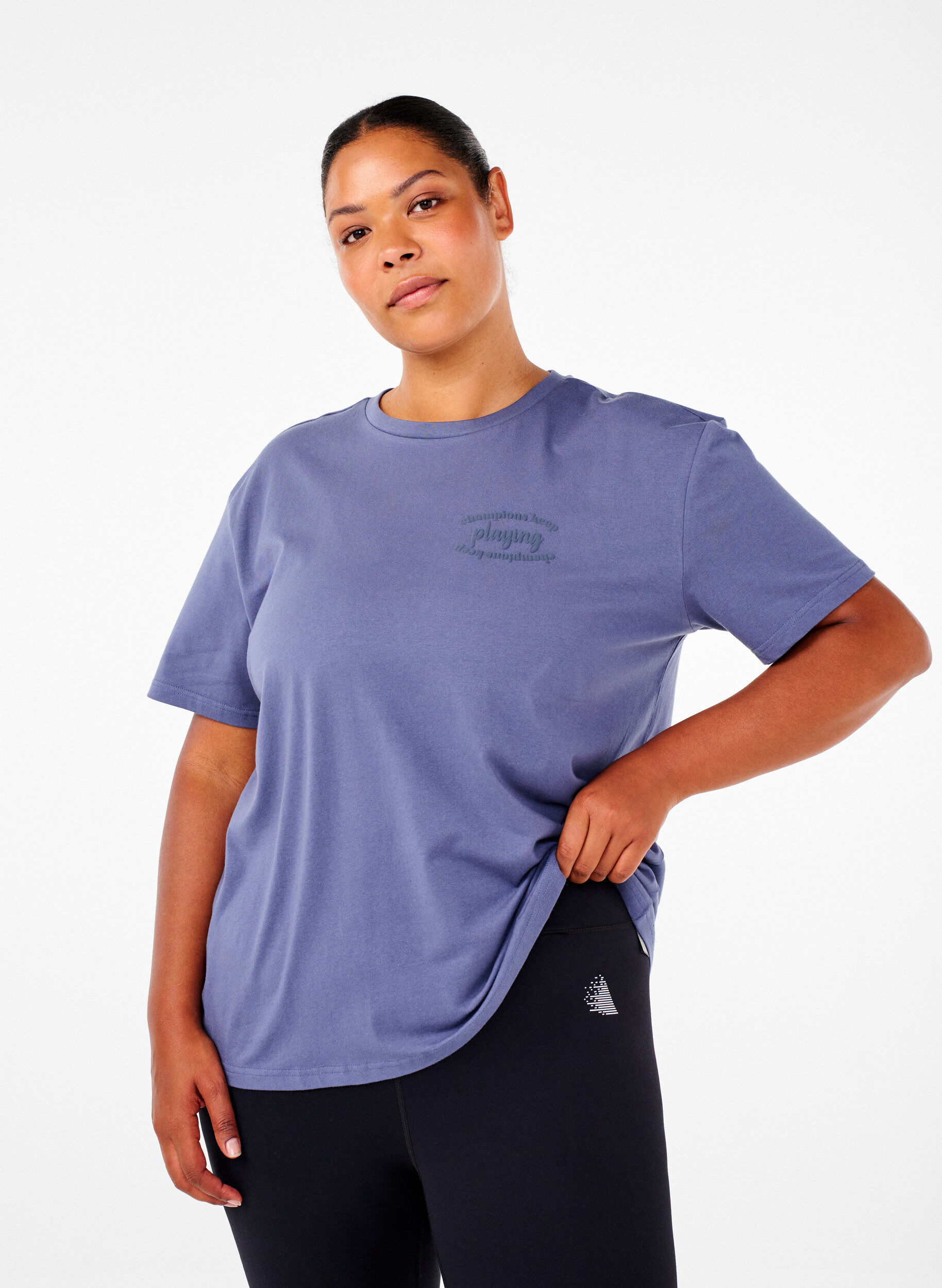 Zizzi T-shirt sportif en coton biologique, , Model image number 0