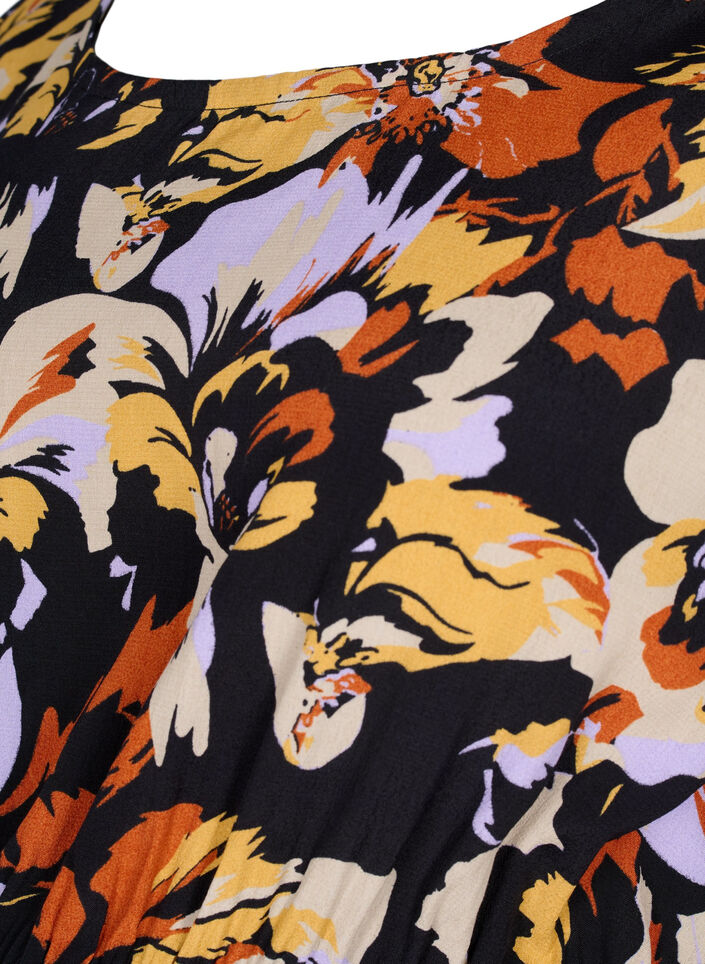 Chemisier de maternité en viscose et imprimé floral, Black Flower AOP, Packshot image number 2