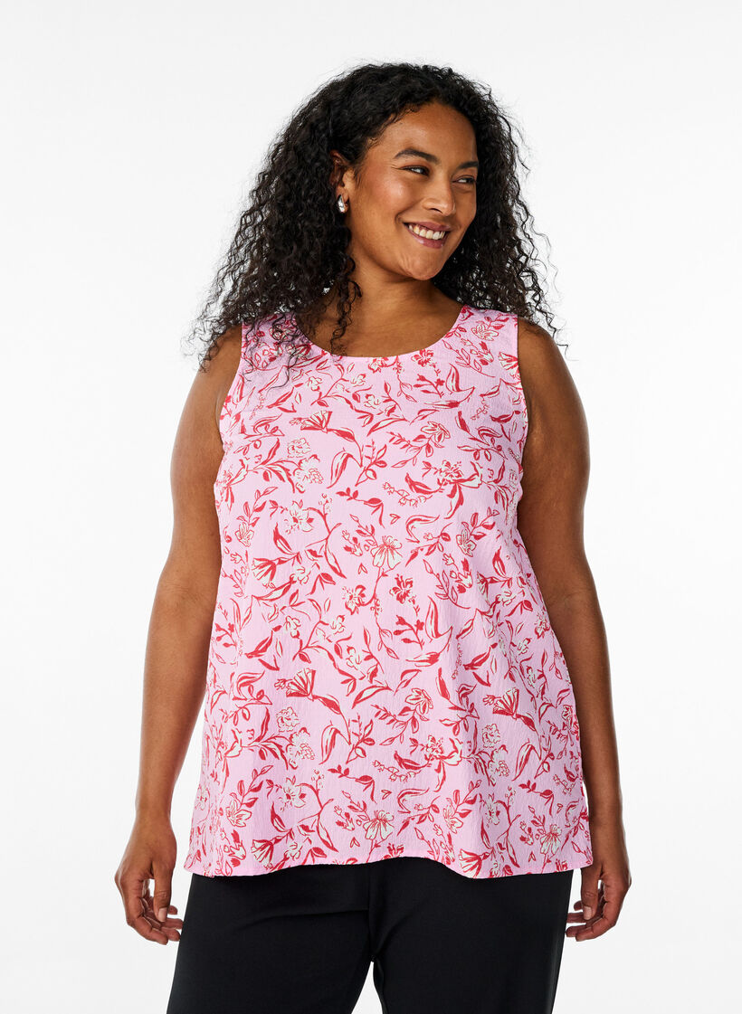 FLASH - Haut sans manches et textur&eacute;, Rose poudr&eacute;e, Model image number 0