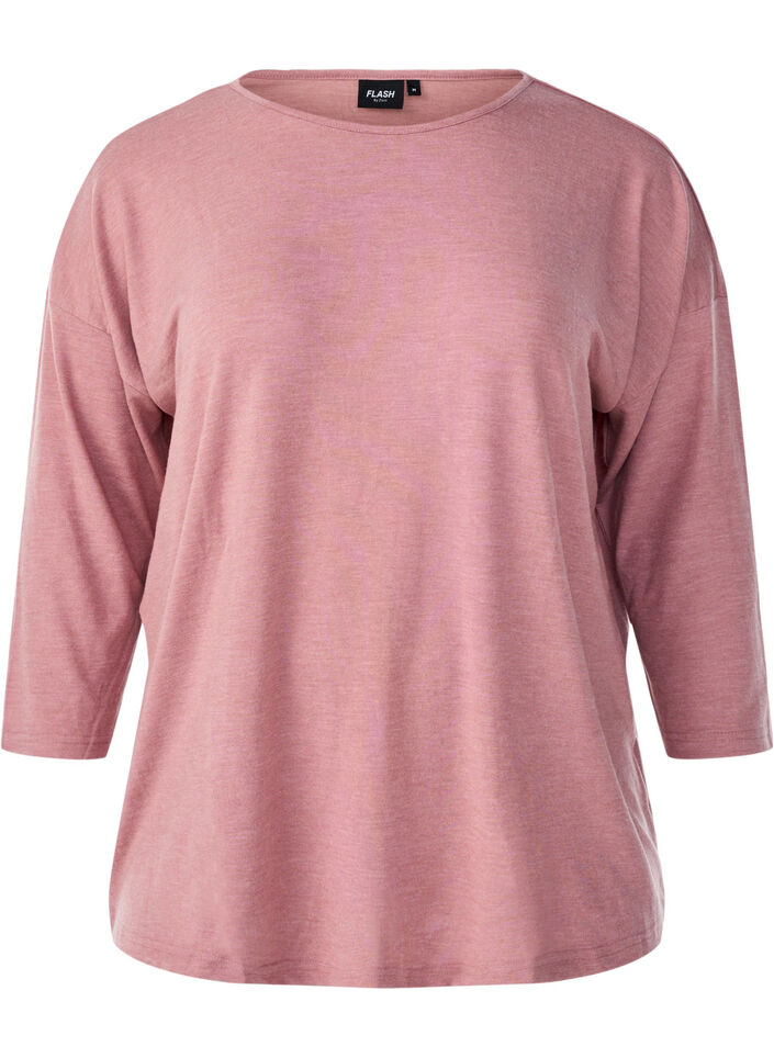 Blouse en jersey avec manches 3/4, Rose poudr&eacute;e, Packshot image number 0