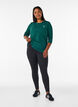 Sports top with 3/4 sleeves, Vert fonc&eacute;, Model image number 1