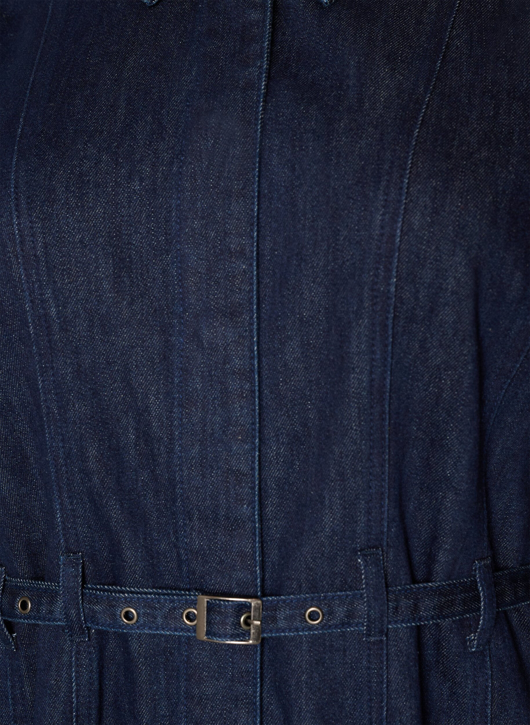 ZizziRobe en jean avec ceinture et manches 3/4, Bleu, Packshot image number 2