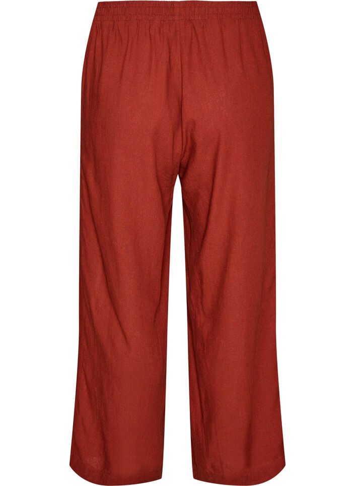 Pantalon large en lin et viscose, Bordeaux, Packshot