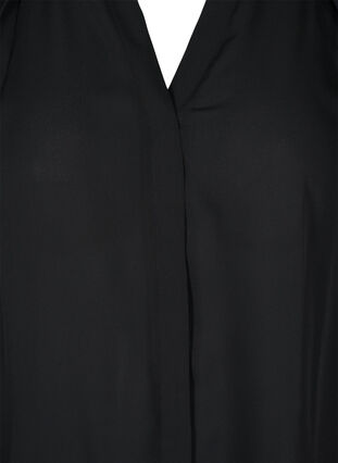 Chemise à manches longues avec col à volants, Black, Packshot image number 2