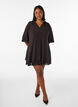 Robe coupe &eacute;vas&eacute;e avec volants &eacute;tag&eacute;s, Marron, Model image number 1