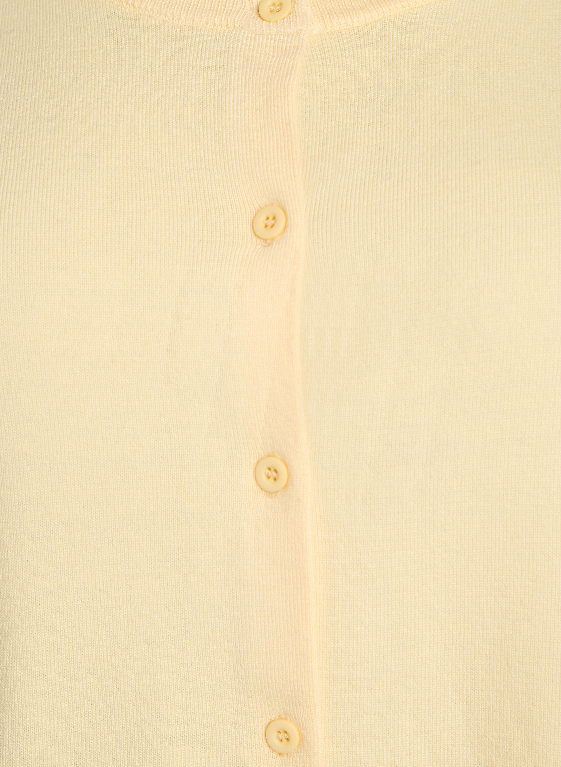 ZizziCardigan en maille fine avec col rond, Jaune clair, Packshot image number 2