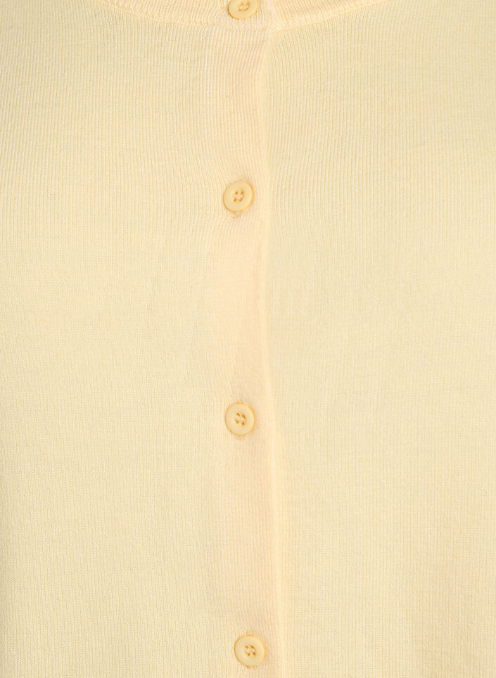 Cardigan en maille fine avec col rond, Jaune clair, Packshot image number 2