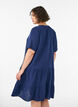 Robe courte &eacute;vas&eacute;e en mousseline de coton, Bleu, Model image number 2
