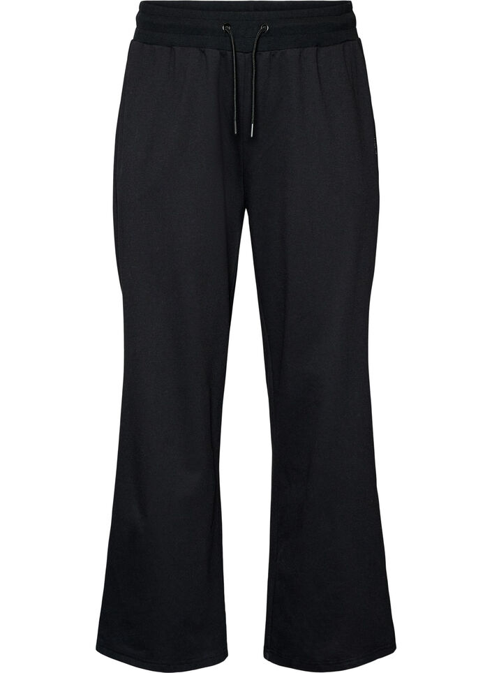 Pantalon d'entra&icirc;nement coupe ample avec taille haute, Noir, Packshot image number 0