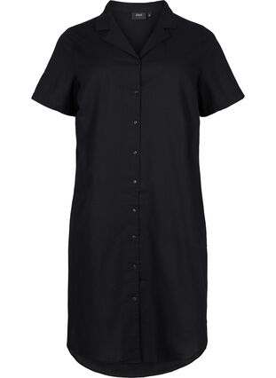 Chemise en coton à manches courtes, Black, Packshot image number 0