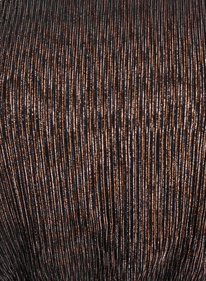 Robe courte à rayures pailletées et manches longues, Noir, Packshot image number 2