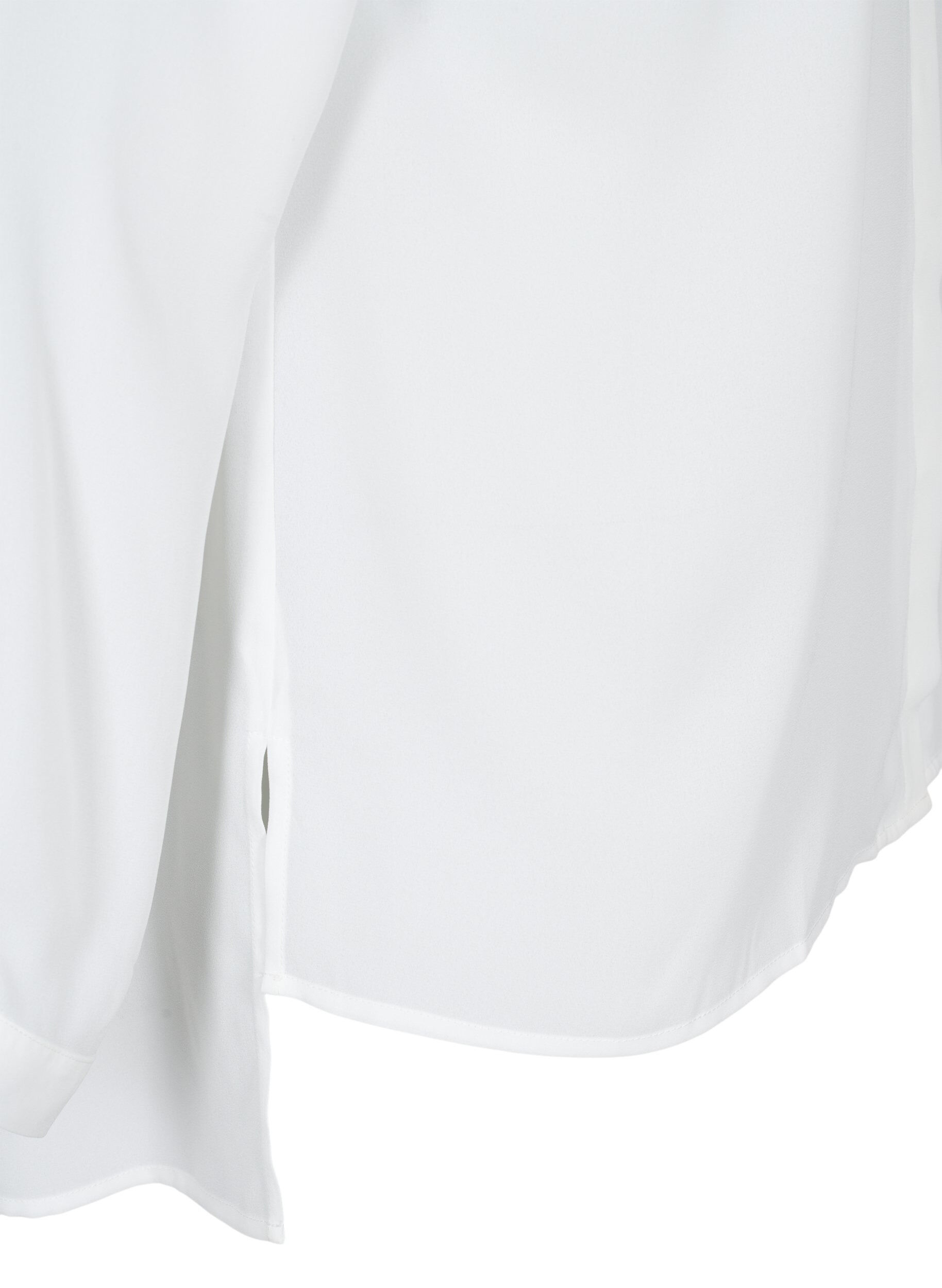 Zizzi Chemise de couleur unie avec col en V, Bright White, Packshot image number 3
