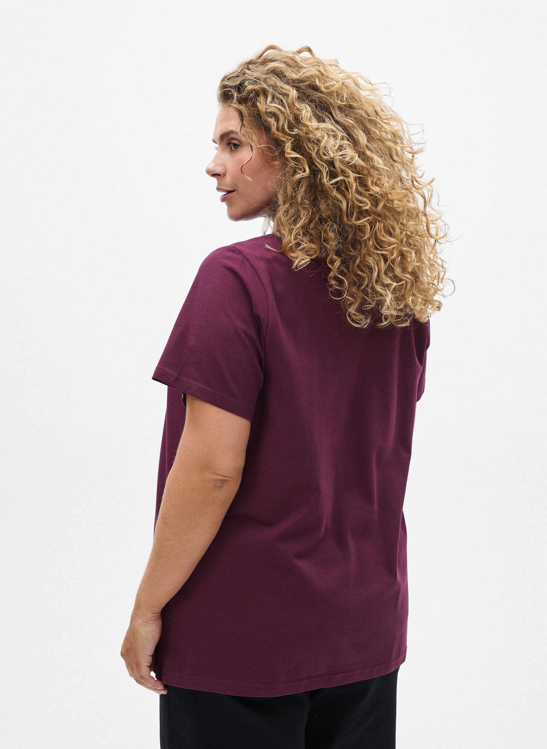 ZizziPolo &agrave; manches courtes, Bordeaux, Model image number 2