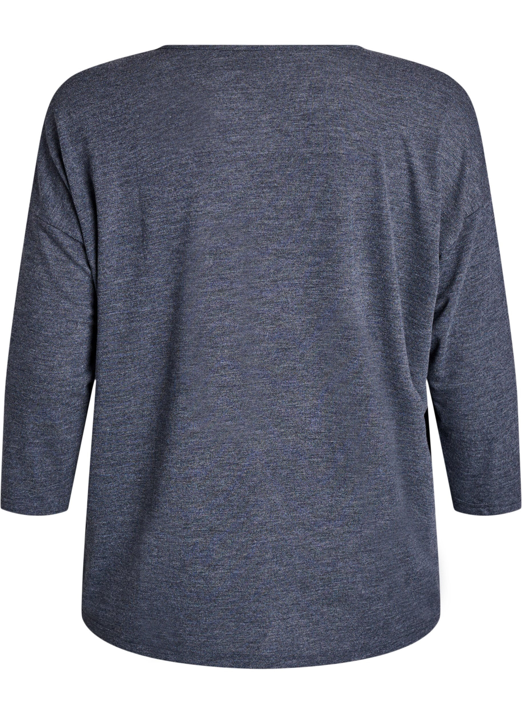 Zizzi FLASH &ndash; Blouse en jersey avec manches 3/4, Gris anthracite, Packshot image number 1