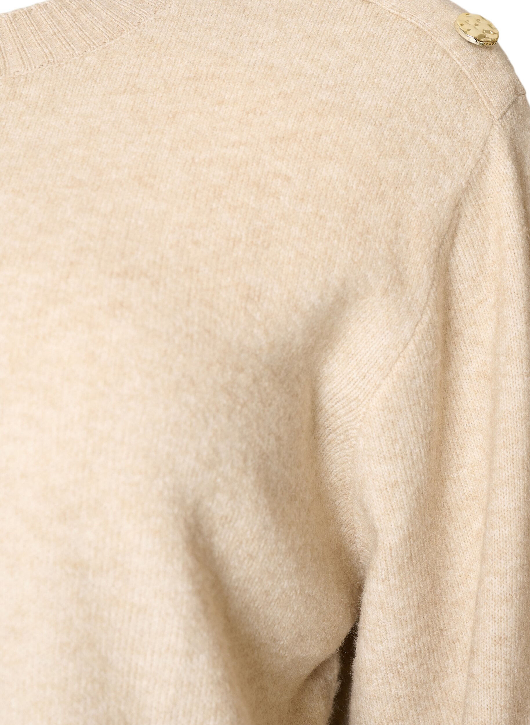 ZizziChemisier en maille avec boutons d&eacute;coratifs, Beige, Packshot image number 2