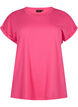 T-shirt &agrave; manches courtes en coton m&eacute;lang&eacute;, Rose, Packshot image number 0