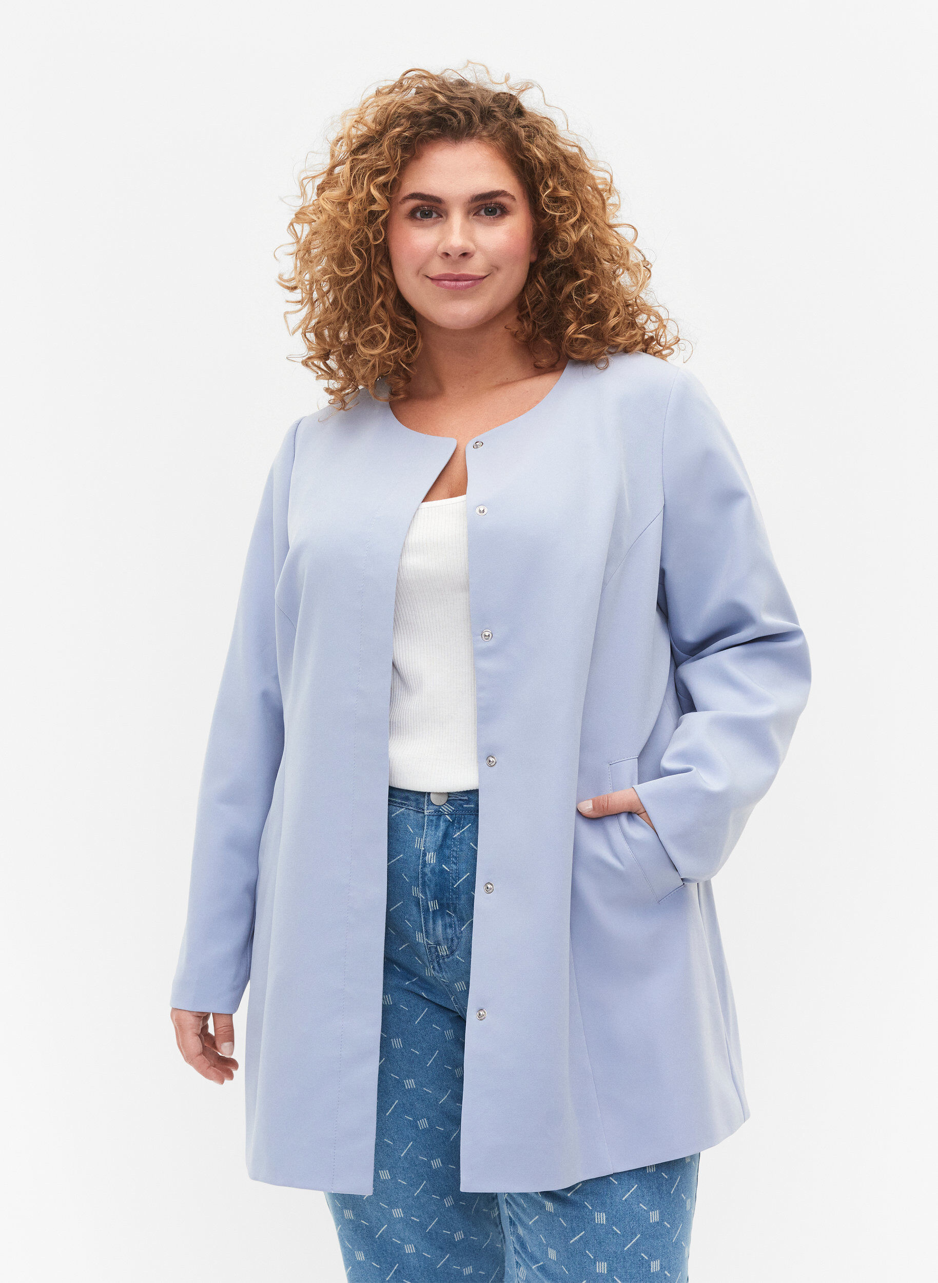Zizzi Veste l&eacute;g&egrave;re et classique de printemps, Eventide, Model image number 0